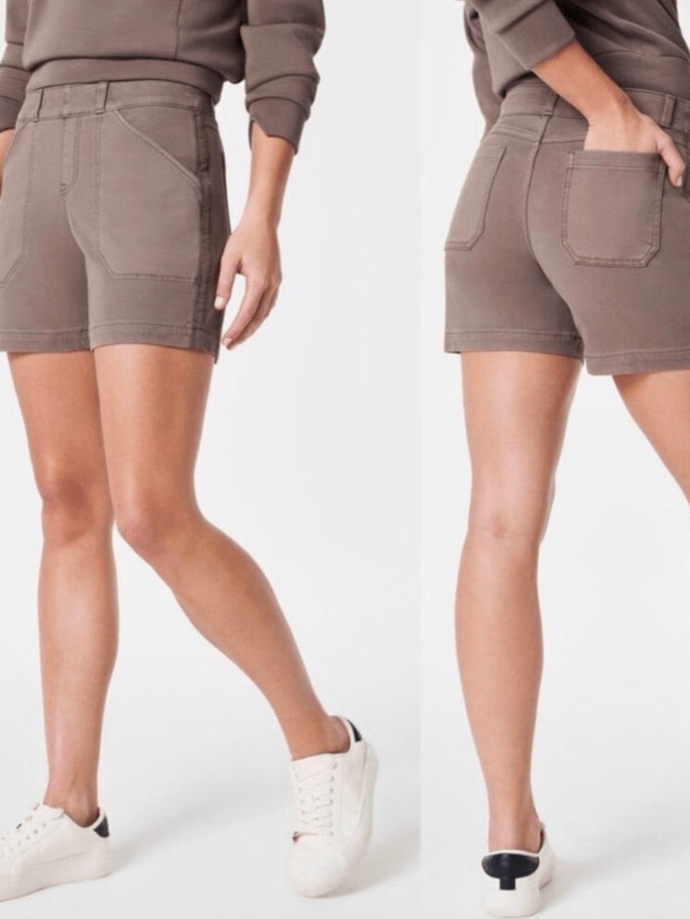 SPANX Taupe Utility Stretch Bermuda Shorts